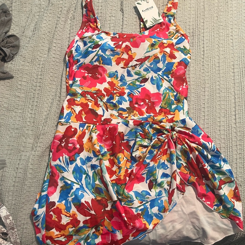 NWT Tropical Floral One Piece Swimsuit/ Swimdress